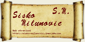 Sisko Milunović vizit kartica